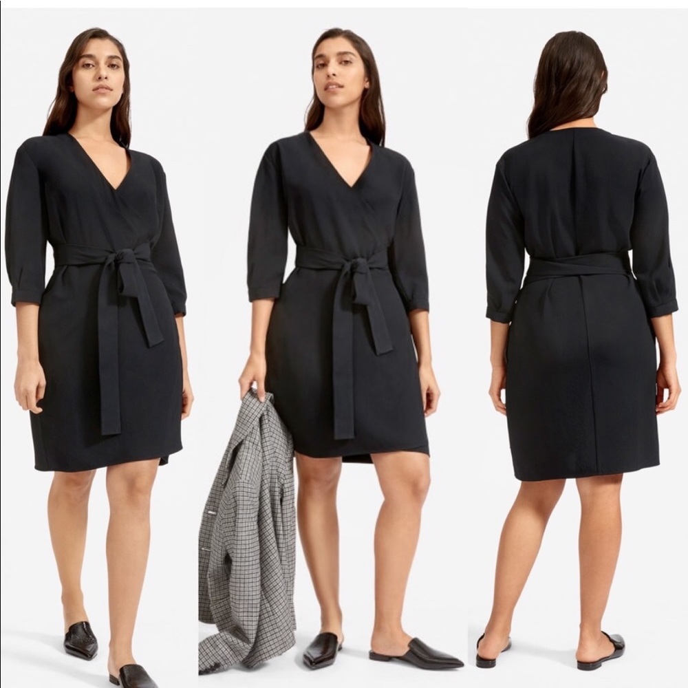 Everlane Black Wrap Mini Dress